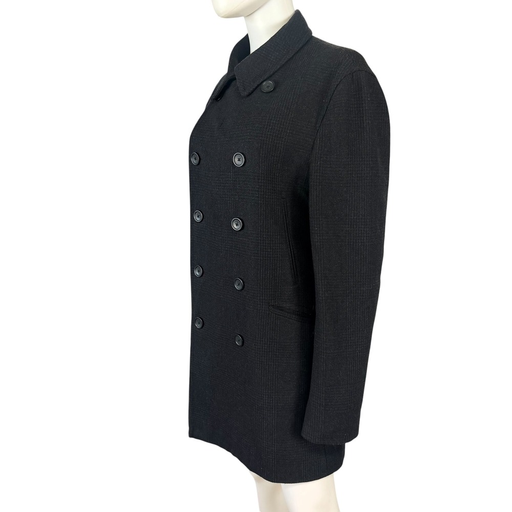 Banana Republic Plaid Wool Blend Trench Coat Double Breasted Classic M - Picture 4 of 11
